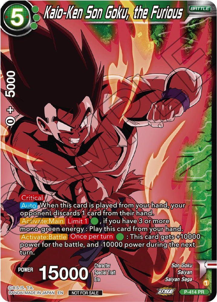 Kaio-Ken Son Goku, the Furious (Zenkai Series Tournament Pack Vol.1 Winner) (P-414) [Tournament Promotion Cards]