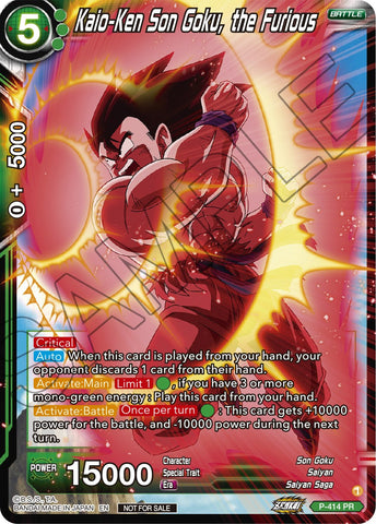 Kaio-Ken Son Goku, the Furious (Zenkai Series Tournament Pack Vol.1) (P-414) [Tournament Promotion Cards]
