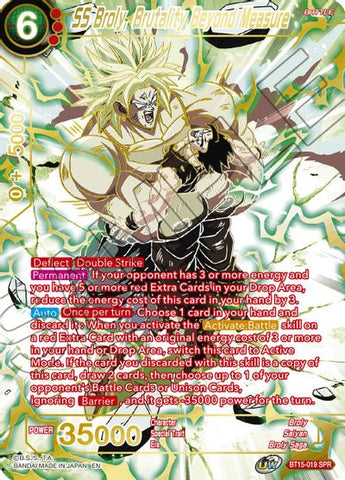 SS Broly, Brutality Beyond Measure (SPR) (BT15-019) [Saiyan Showdown]