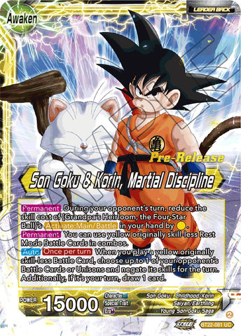 Son Goku // Son Goku & Korin, Martial Discipline (BT22-081) [Critical Blow Prerelease Promos]