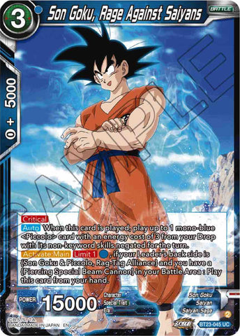 Son Goku, Rage Against Saiyans (BT23-045) [Perfect Combination]