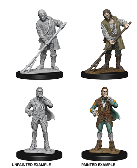 Pathfinder Deep Cuts Unpainted Miniatures: Townspeople (Farmer/Aristocrat)