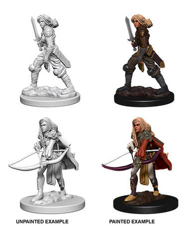 Pathfinder Deep Cuts Unpainted Minis: Human Female Fighter