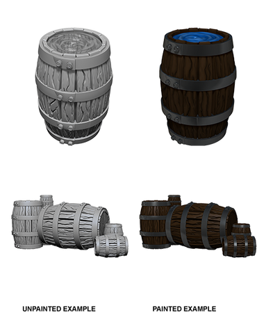 WizKids Deep Cuts Unpainted Miniatures: Barrels & Pile of Barrels