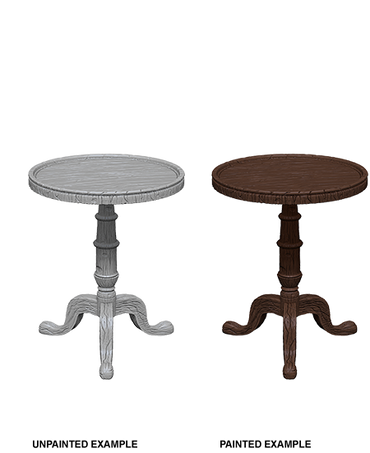 WizKids Deep Cuts Unpainted Miniatures: Small Round Tables