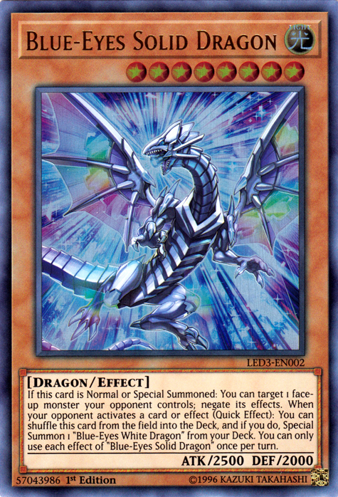 Blue-Eyes Solid Dragon [LED3-EN002] Ultra Rare