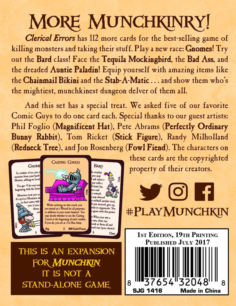 Munchkin 3: Clerical Errors