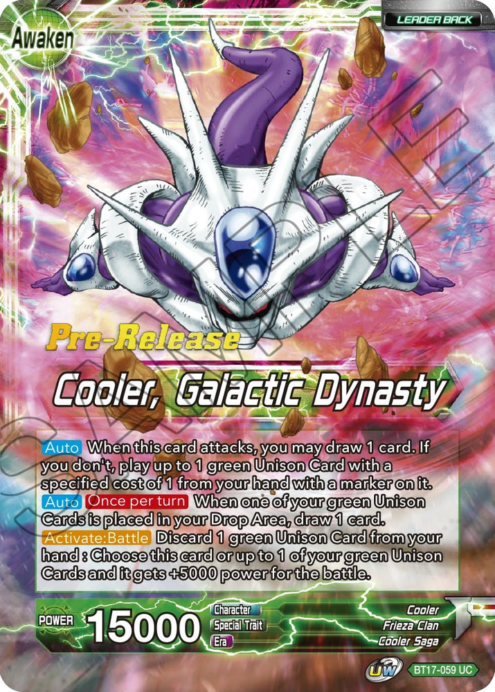 Cooler // Cooler, Galactic Dynasty (BT17-059) [Ultimate Squad Prerelease Promos]
