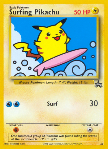 Surfing Pikachu (28) [Wizards of the Coast: Black Star Promos]