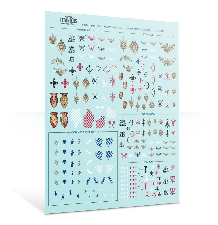 Adeptus Titanicus: Legio Solaria Transfer Sheet