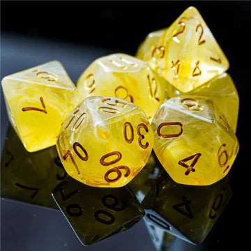 Yellow Silk Translucent RPG Dice