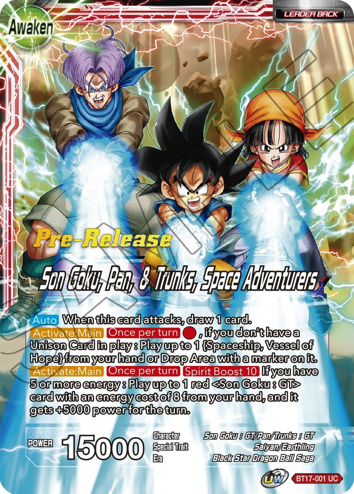 Son Goku // Son Goku, Pan, and Trunks, Space Adventurers (BT17-001) [Ultimate Squad Prerelease Promos]